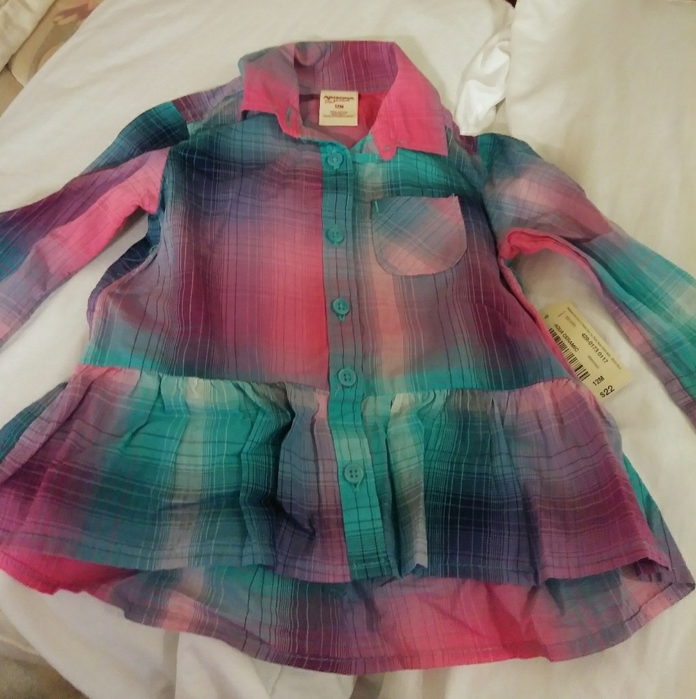 Girls Long Sleeve Button Up